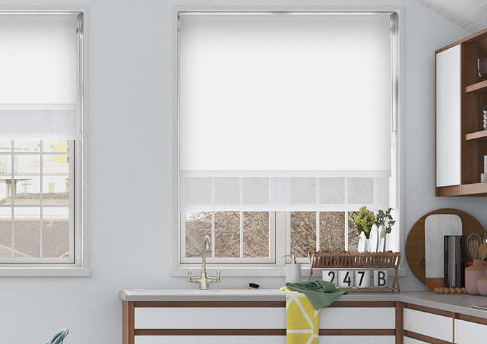 Rimini (Blackout), White & Illusion Pure - Double Roller Blind - Image 3